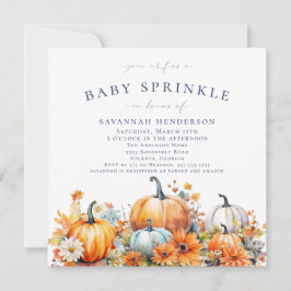 Herfst Pompoen Bloemen Baby shower Sprinkle Kaart