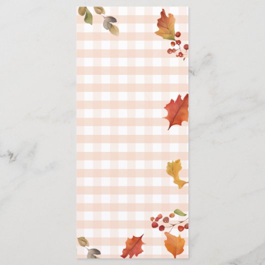 Herfst Pompoen Bloemen Babykleding Baby shower Men Menu (Achterkant)