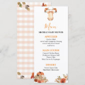 Herfst Pompoen Bloemen Babykleding Baby shower Men Menu (Voorkant / Achterkant)