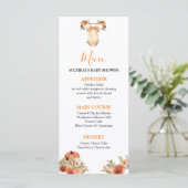 Herfst Pompoen Bloemen Babykleding Baby shower Men Menu (Staand voorkant)