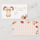 Herfst Pompoen Bloemen Babykleding Hoeveel Snoepje Informatiekaartje (Voorkant / Achterkant)