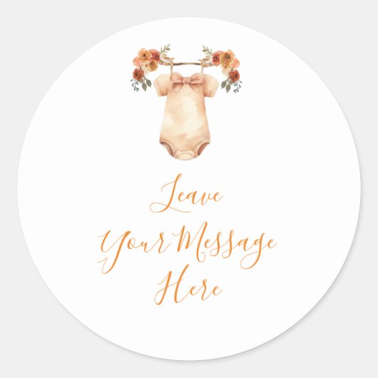 Herfst Pompoen Bloemen Babykleding Hou van je beri Ronde Sticker (Voorkant)