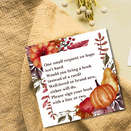 Herfst Pompoen Bloemen Boeken voor Baby Informatiekaartje