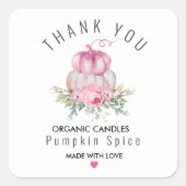 Herfst Pompoen Bloemen dank u product label (Voorkant)