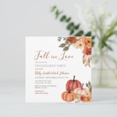Herfst Pompoen Bloemen Herfst in liefde Verlovings Kaart (Staand voorkant)