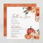 Herfst Pompoen Bloemen Herfst in liefde Vrijgezell Kaart (Voorkant / Achterkant)