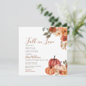 Herfst Pompoen Bloemen Herfst in liefde Vrijgezell Kaart (Staand voorkant)