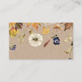 Herfst Pompoen Bloemen Luier Raffle Ticket Informatiekaartje (Achterkant)