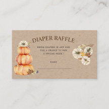 Herfst Pompoen Bloemen Luier Raffle Ticket