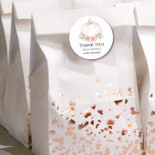 Herfst Pompoen Bloemen Meisje Baby shower Dank u Ronde Sticker