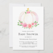 Herfst Pompoen Bloemen Meisje Baby shower Kaart (Voorkant)