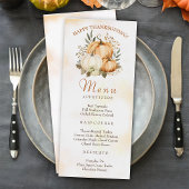 Herfst Pompoen Bloemen Thanksgiving Diner Menu