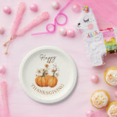 Herfst Pompoen Bloemen Thanksgiving Papier Cocktai Papieren Bordje (Feest)