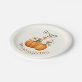 Herfst Pompoen Bloemen Thanksgiving Papier Cocktai Papieren Bordje (Gekanteld)