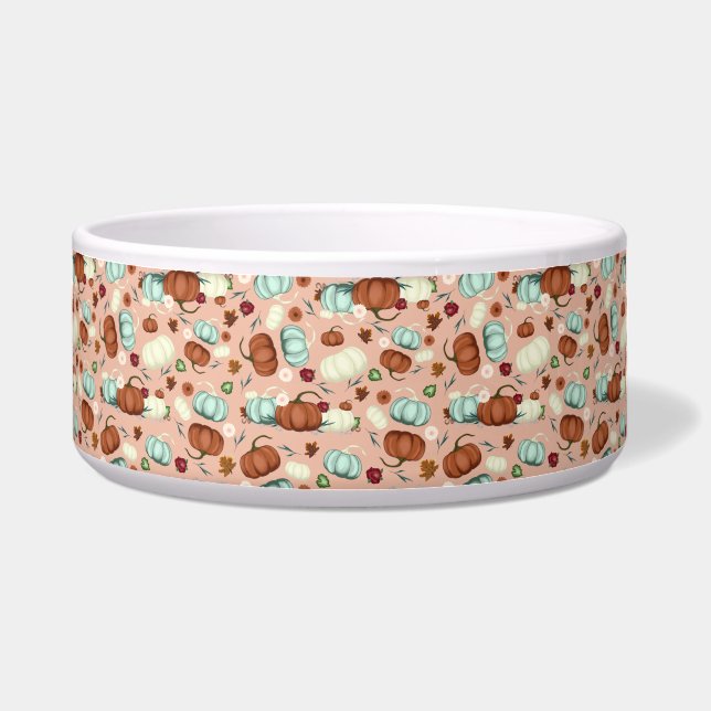 Herfst Pompoen Bloemen Voerbakje (Voorkant)