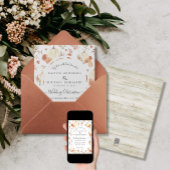 Herfst Pompoen Bloemen Waterverf Bladgroen Bruilof Kaart