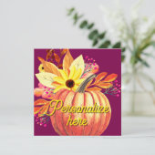 Herfst pompoen bloemenbloem sinaasappel paarse wij (Staand voorkant)