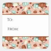 Herfst pompoen bloemencadeau Label (Voorkant)