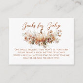 Herfst Pompoen Bloemenhart Baby shower Boek Informatiekaartje (Voorkant)