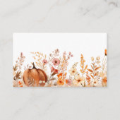 Herfst Pompoen Bloemenluier Raffle Informatiekaartje (Achterkant)