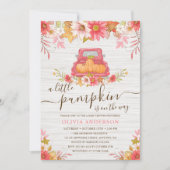 Herfst pompoen bloemenwagen meisje Baby shower Kaart (Voorkant)