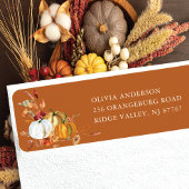 Herfst Pompoen Bloemige Retouradres Etiket