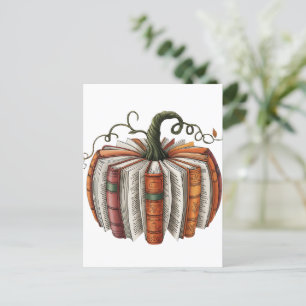 Herfst Pompoen Boek Lover Booktok Halloween Briefkaart