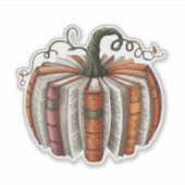 Herfst Pompoen Boek Lover Booktok Halloween Sticker (Voorkant)
