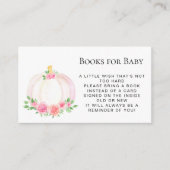 Herfst pompoen boek verzoek Baby shower meisje Informatiekaartje (Voorkant)