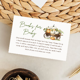 Herfst Pompoen Boeken voor Baby Baby shower Informatiekaartje