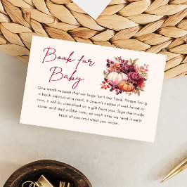 Herfst Pompoen Boeken voor Baby Baby shower Informatiekaartje