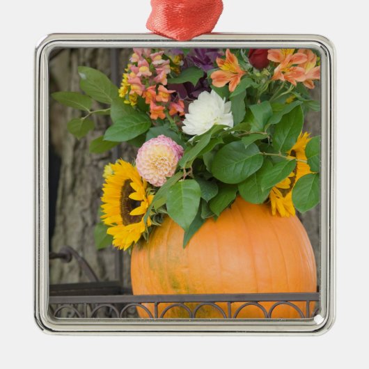 Herfst Pompoen Boeket Metalen Ornament (Voorkant)