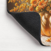 Herfst pompoen boeket op kant tafelkleed muismat (Hoek)