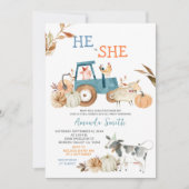 Herfst Pompoen Boerderij Dier Geslacht onthullen I Kaart (Voorkant)