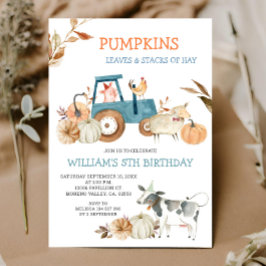 Herfst Pompoen Boerderij Dierenverjaardag Kaart