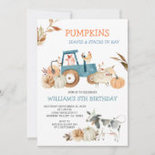 Herfst Pompoen Boerderij Dierenverjaardag Kaart (Voorkant)