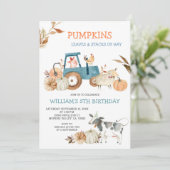 Herfst Pompoen Boerderij Dierenverjaardag Kaart (Staand voorkant)