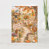 Herfst Pompoen Boerderij September Verjaardag Kaart (Voorkant)