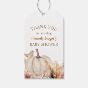 Herfst pompoen Boho Baby shower Cadeaulabel