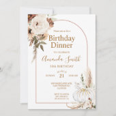 Herfst Pompoen Boho Boog Bloem Verjaardag 30e Dinn Kaart (Voorkant)