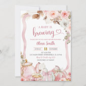 Herfst Pompoen Boho Coquette A Baby is brouwthee Kaart (Voorkant)