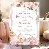 Herfst Pompoen Boho Coquette Bruids Tea Party Kaart