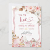 Herfst Pompoen Boho Coquette Roze Thee voor 2 Verj Kaart (Voorkant)