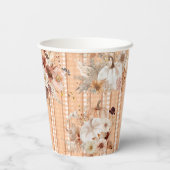 Herfst Pompoen Boho Floral Baby shower Papier Papieren Bekers (Achterkant)