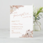 Herfst pompoen Boho Pampas Baby shower Kaart (Staand voorkant)