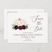 Herfst Pompoen Boho Save the Date Briefkaart (Voorkant / Achterkant)