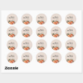 Herfst Pompoen Boho Schattigee Bloemen Baby shower Ronde Sticker (Vel)