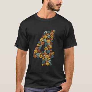 Herfst pompoen boo halloween 4e verjaardag outfit t-shirt