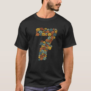 Herfst pompoen boo halloween 7e verjaardag outfit t-shirt