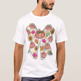 Herfst Pompoen Boog Bloem Halloween T-Shirt
